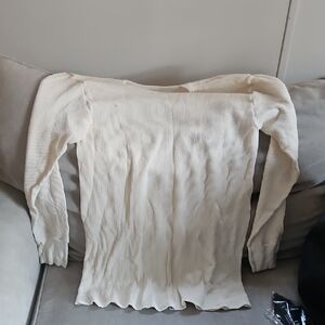 Merona  Mens Xl Cream Long Sleeve Tee